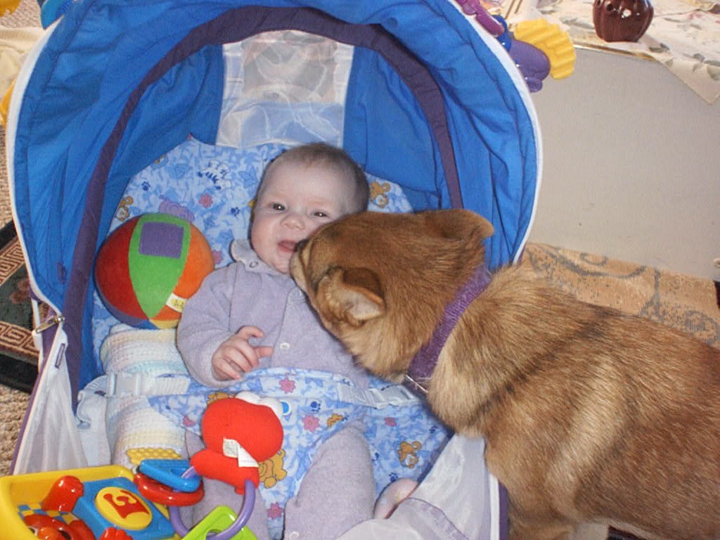 With her dog,Spike